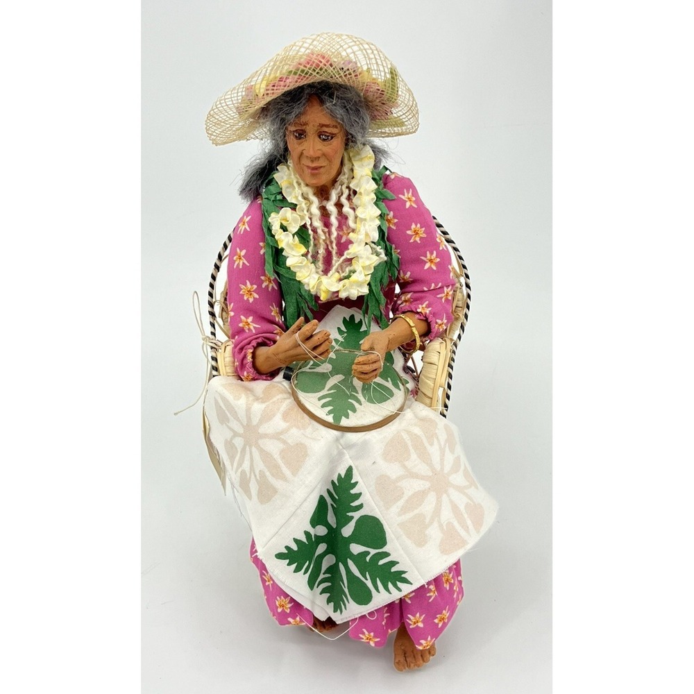 Patty Kanaar Tutu Makes A Quilt Doll Island Traditions Signed 1999 Hawaii Leis